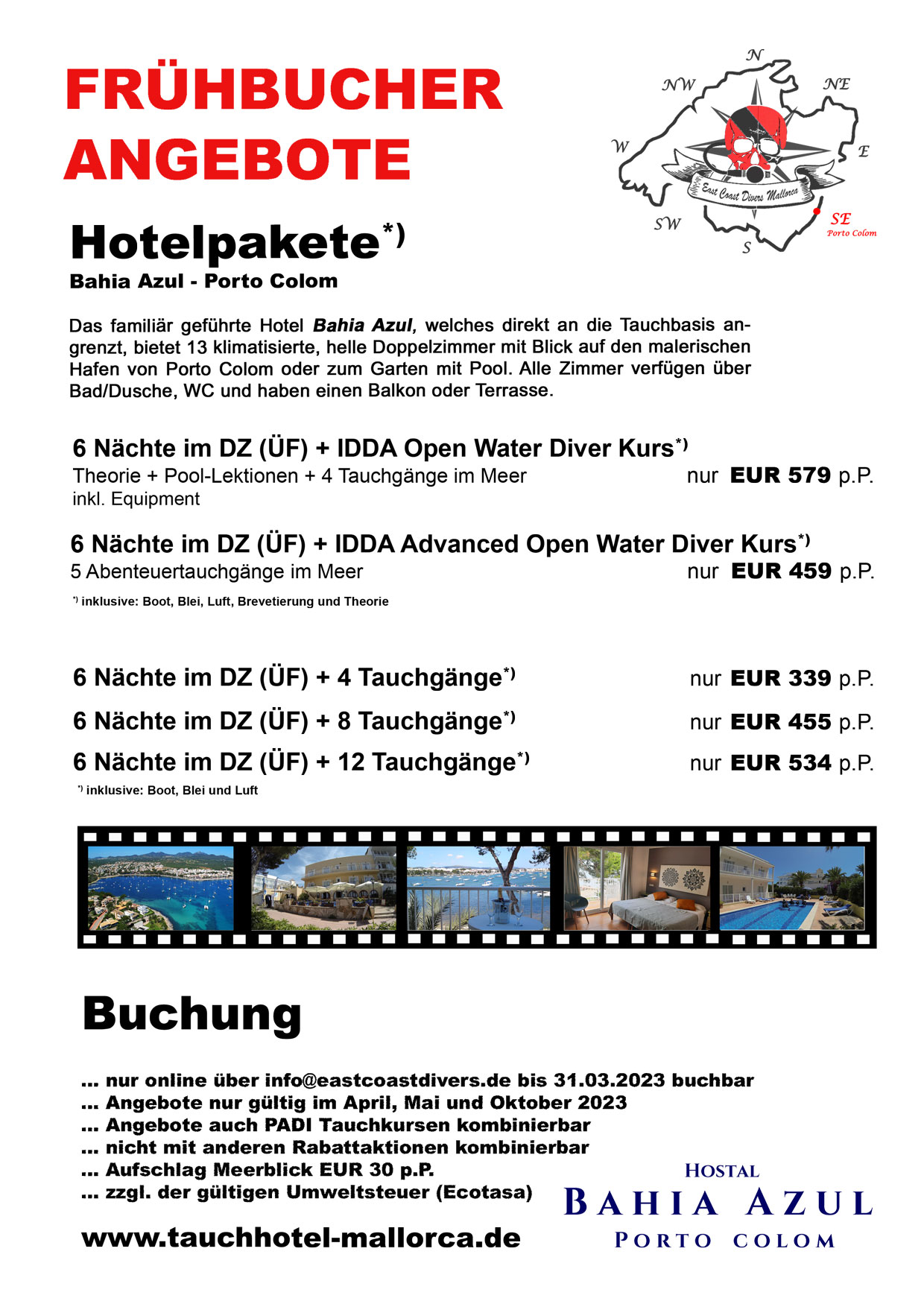 Angebote Tauchen & Hotel Saison 2023 